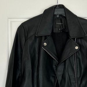 Dynamite Cropped Leather Jacket in Black